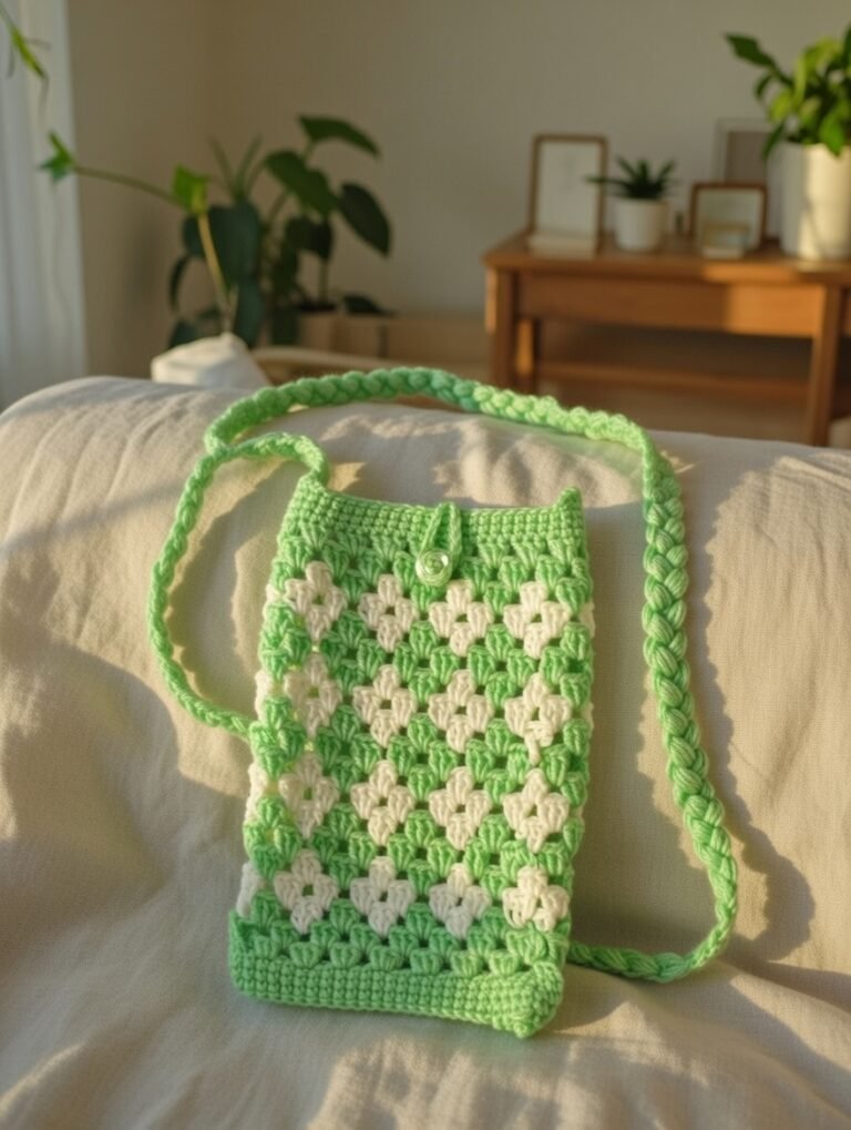Handmade Crochet Mobile Bag