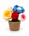 Handmade Crochet Flower Bouquet with Jute Pot