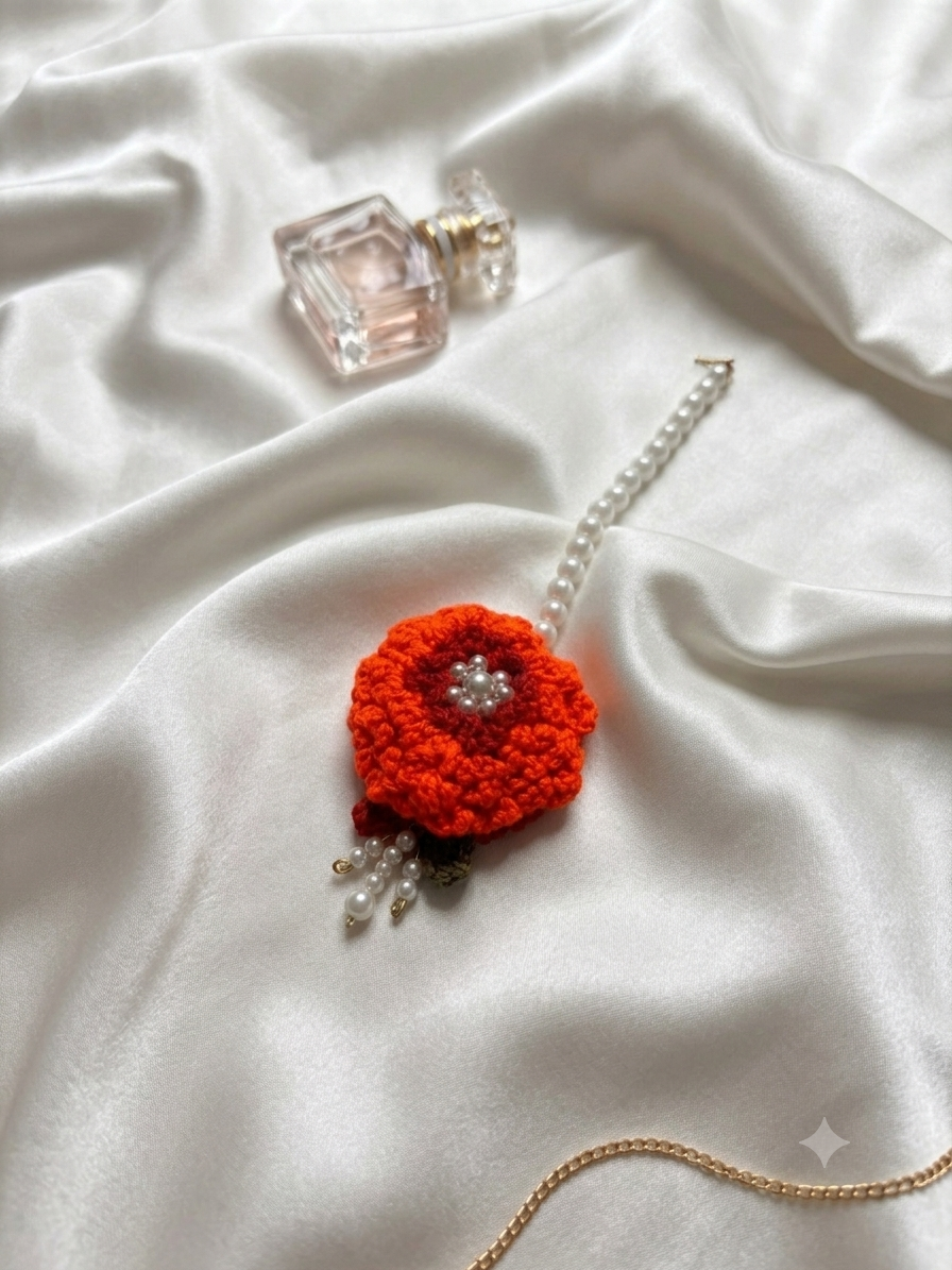 Handmade Crochet Flower Jewelry Set - Image 4