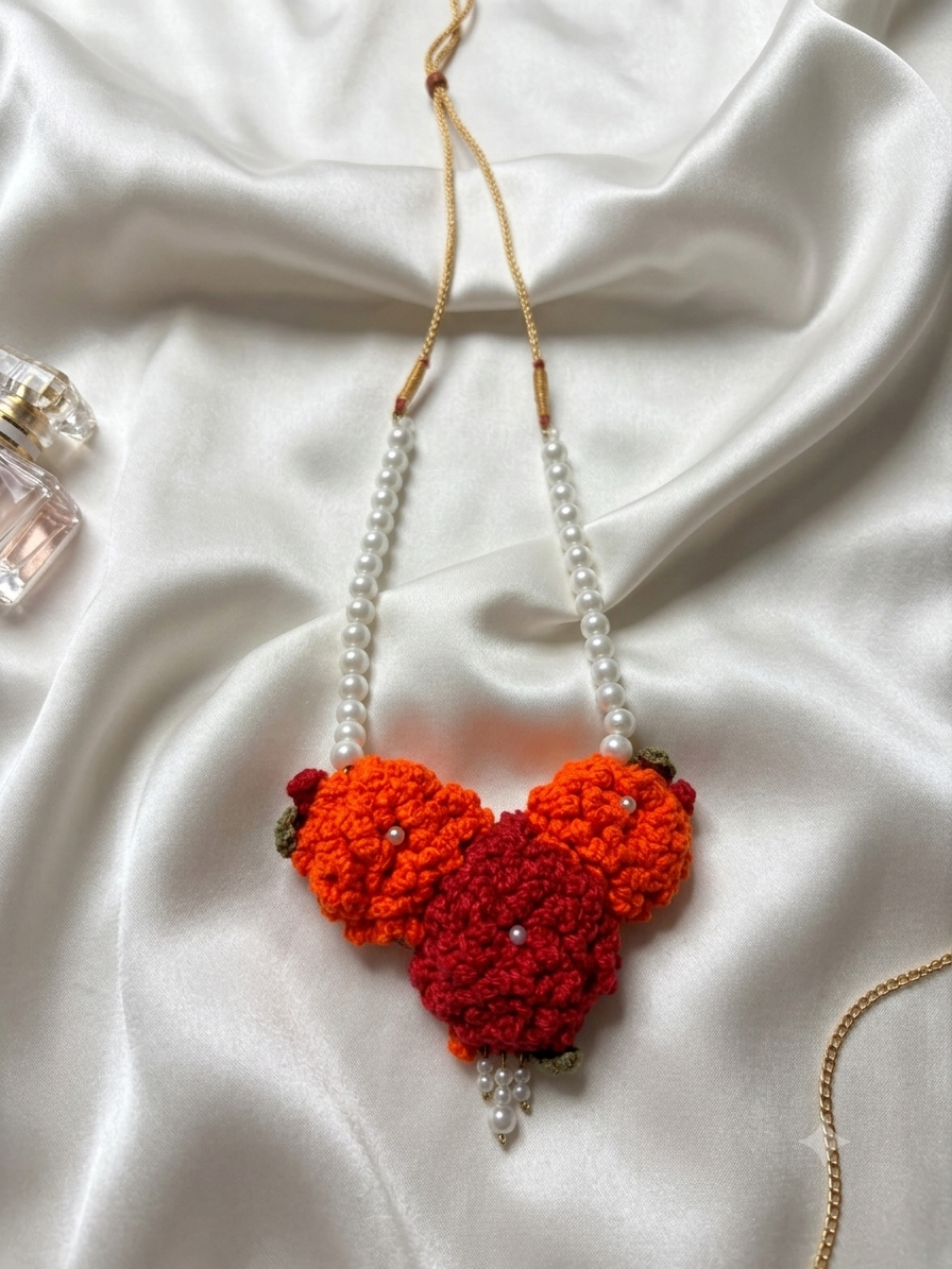 Handmade Crochet Flower Jewelry Set - Image 2