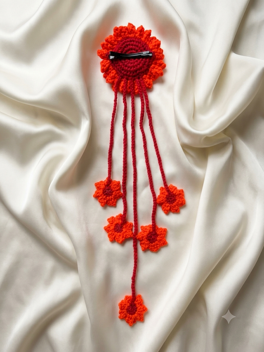 Handmade Crochet Flower Jewelry Set - Image 8