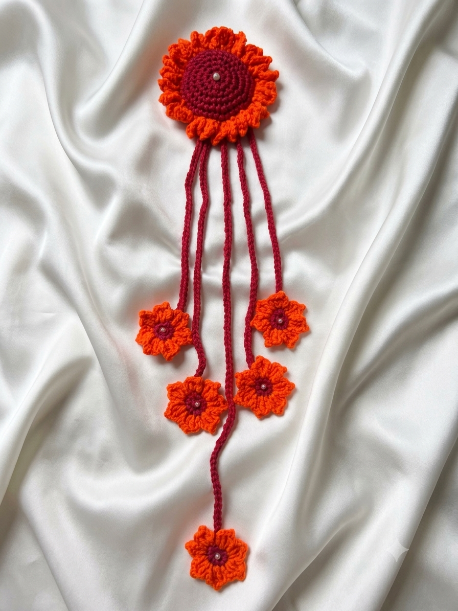 Handmade Crochet Flower Jewelry Set - Image 9