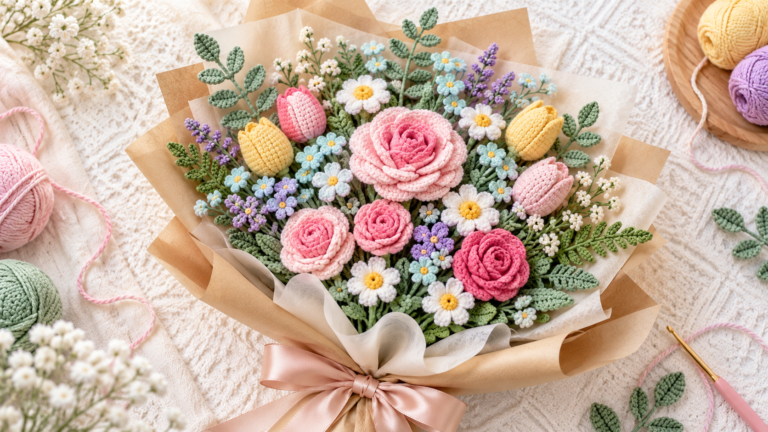 How to Make a Crochet Flower Bouquet (Beginner Guide)
