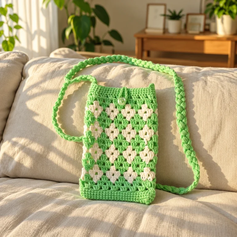 Handmade Crochet Mobile Bag